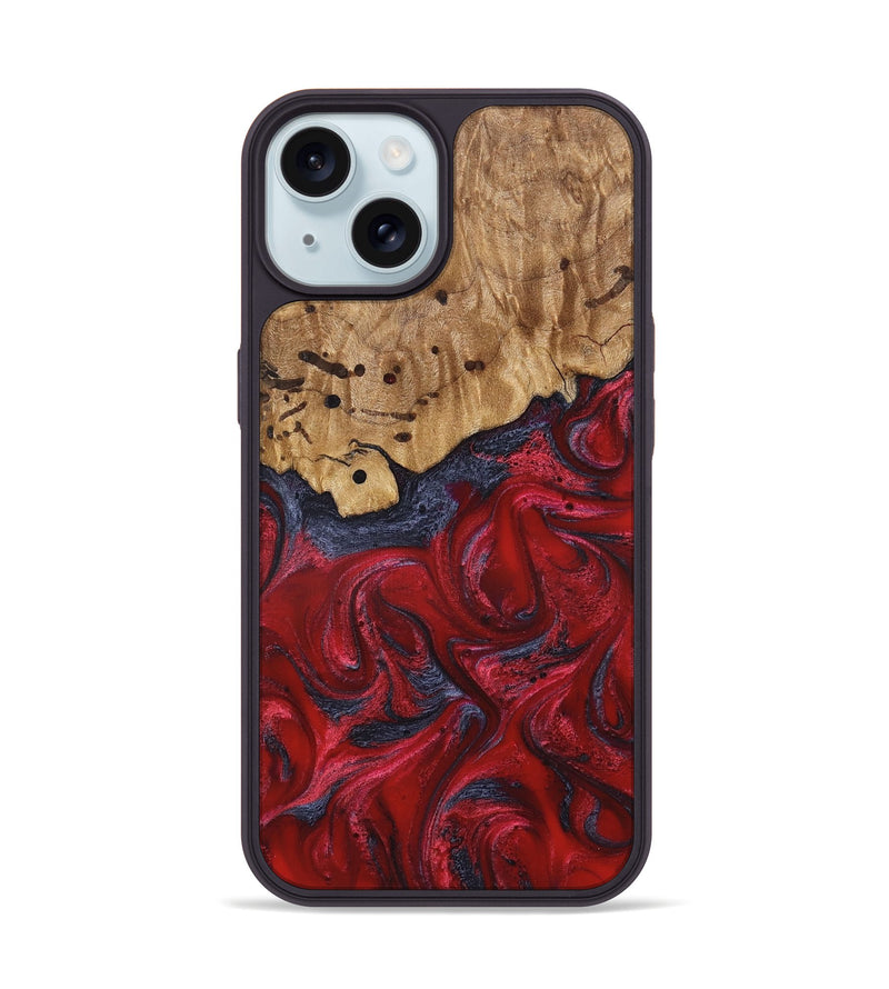 iPhone 15 Wood Phone Case - Fritz (Red, 821353)