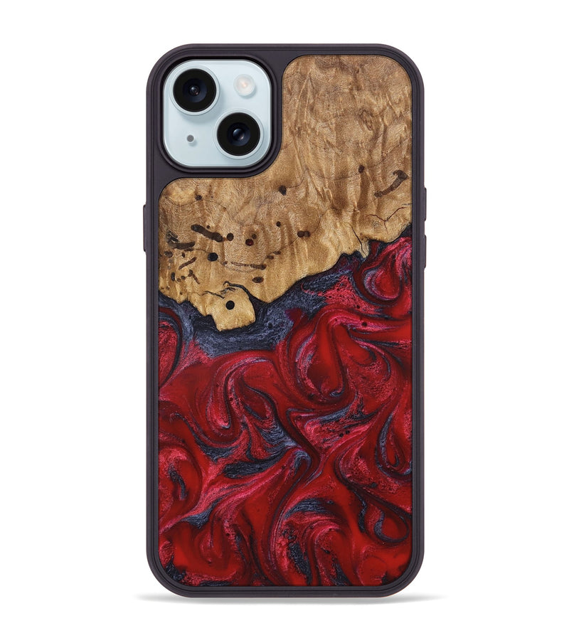 iPhone 15 Plus Wood Phone Case - Fritz (Red, 821353)