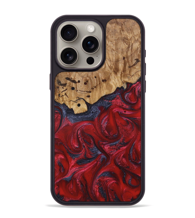 iPhone 15 Pro Max Wood Phone Case - Fritz (Red, 821353)