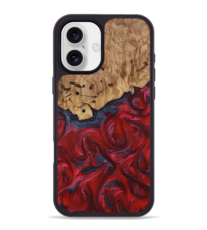 iPhone 16 Plus Wood Phone Case - Fritz (Red, 821353)