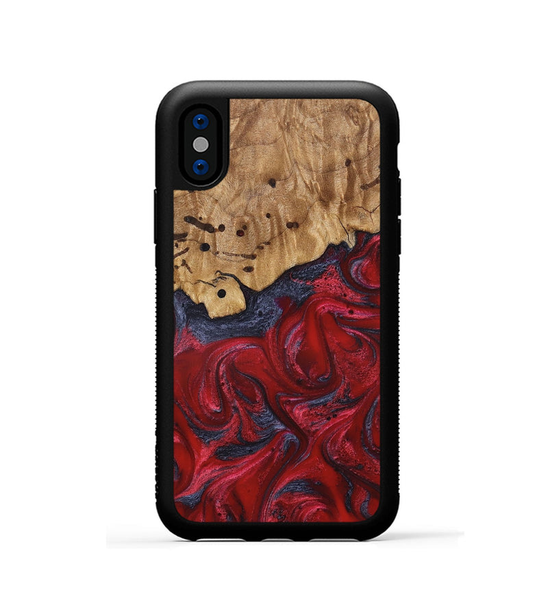 iPhone Xs Wood Phone Case - Fritz (Red, 821353)