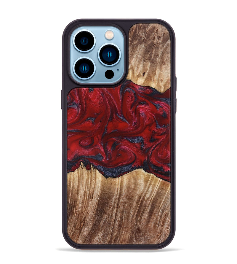 iPhone 14 Pro Max Wood Phone Case - Kalani (Red, 821354)