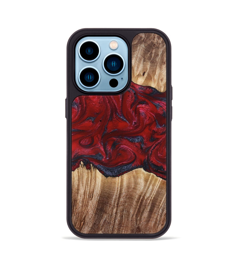 iPhone 14 Pro Wood Phone Case - Kalani (Red, 821354)