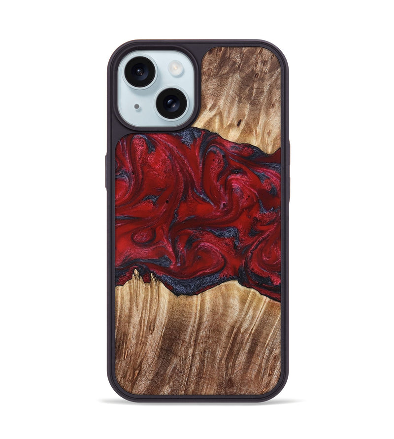 iPhone 15 Wood Phone Case - Kalani (Red, 821354)
