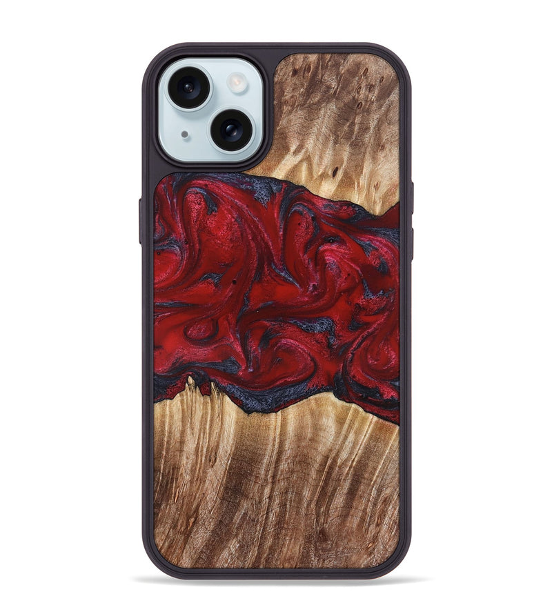 iPhone 15 Plus Wood Phone Case - Kalani (Red, 821354)