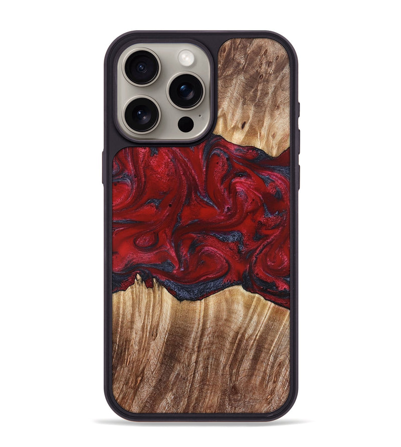 iPhone 15 Pro Max Wood Phone Case - Kalani (Red, 821354)