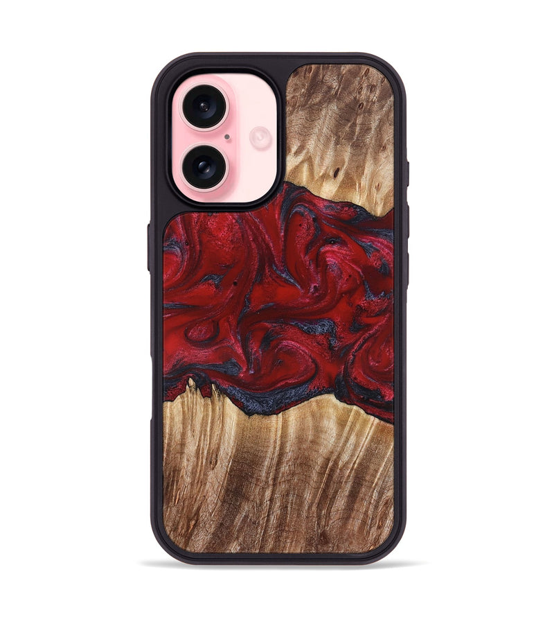 iPhone 16 Wood Phone Case - Kalani (Red, 821354)