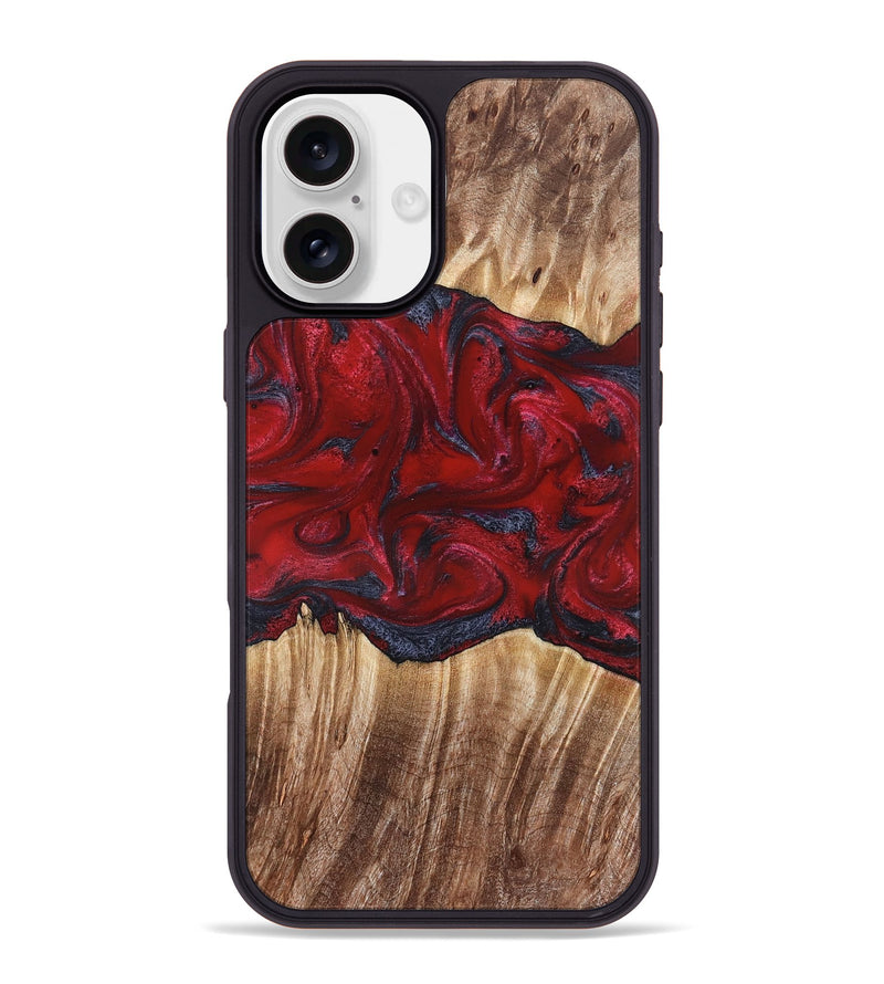 iPhone 16 Plus Wood Phone Case - Kalani (Red, 821354)