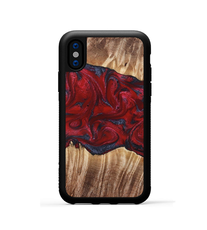 iPhone Xs Wood Phone Case - Kalani (Red, 821354)