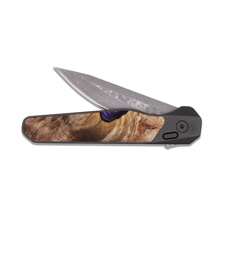 EDC Dark Damascus Wood Pocket Knife - Dorothy (Red, 821356)