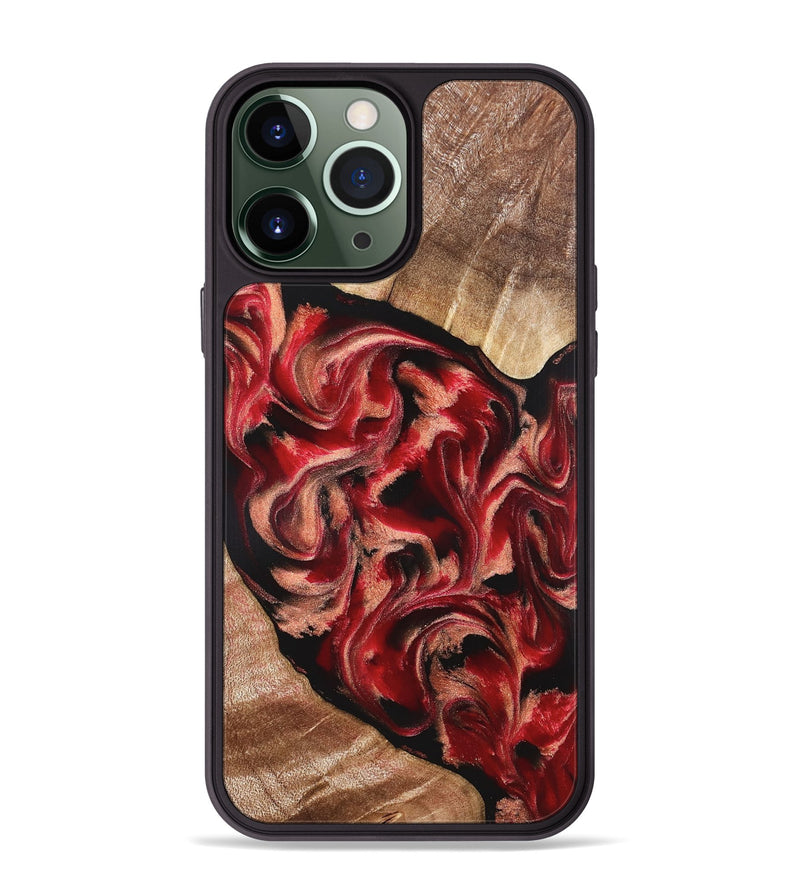 iPhone 13 Pro Max Wood Phone Case - Kadeem (Red, 821357)