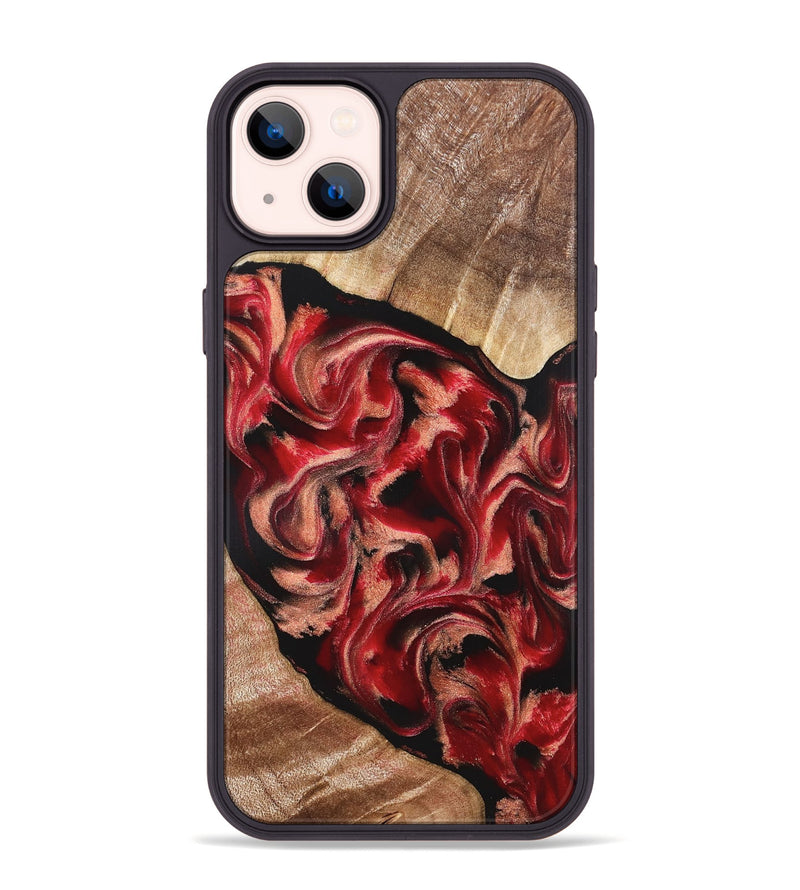 iPhone 14 Plus Wood Phone Case - Kadeem (Red, 821357)