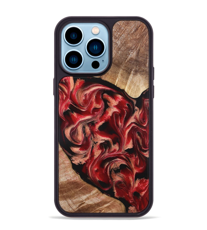 iPhone 14 Pro Max Wood Phone Case - Kadeem (Red, 821357)