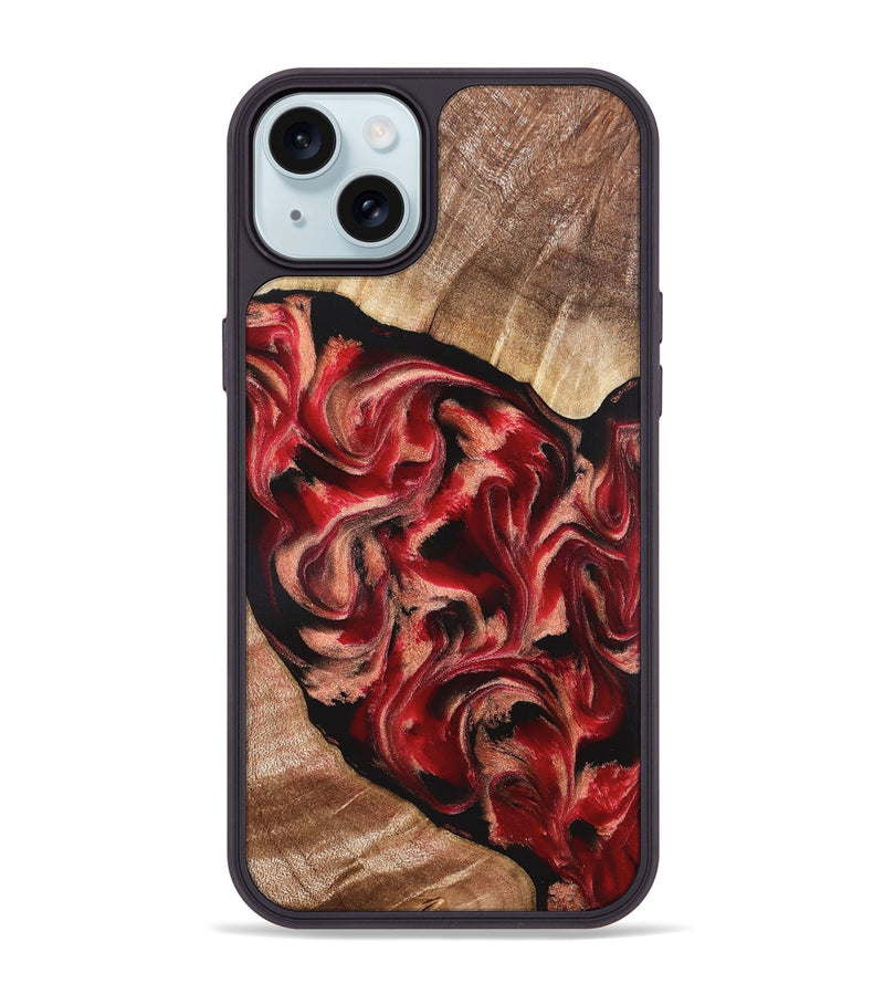 iPhone 15 Plus Wood Phone Case - Kadeem (Red, 821357)