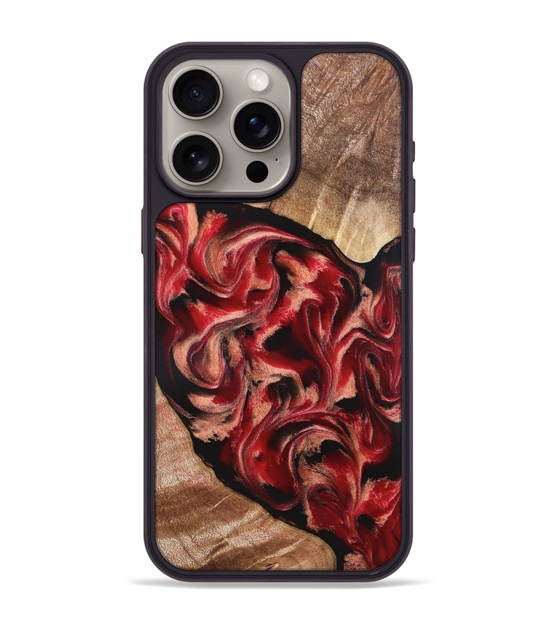 iPhone 15 Pro Max Wood Phone Case - Kadeem (Red, 821357)