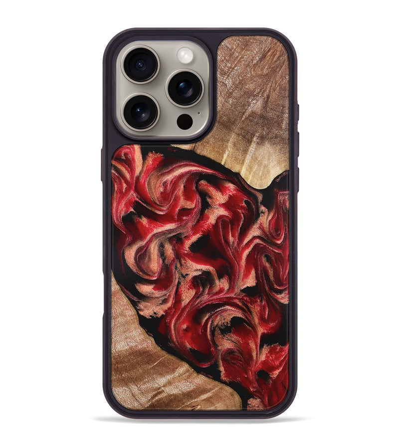 iPhone 16 Pro Max Wood Phone Case - Kadeem (Red, 821357)