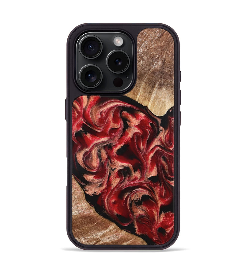 iPhone 16 Pro Wood Phone Case - Kadeem (Red, 821357)