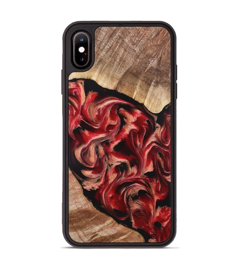 iPhone Xs Max Wood Phone Case - Kadeem (Red, 821357)