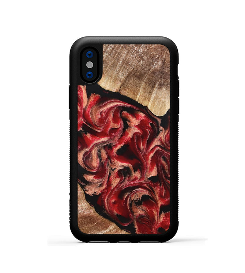 iPhone Xs Wood Phone Case - Kadeem (Red, 821357)