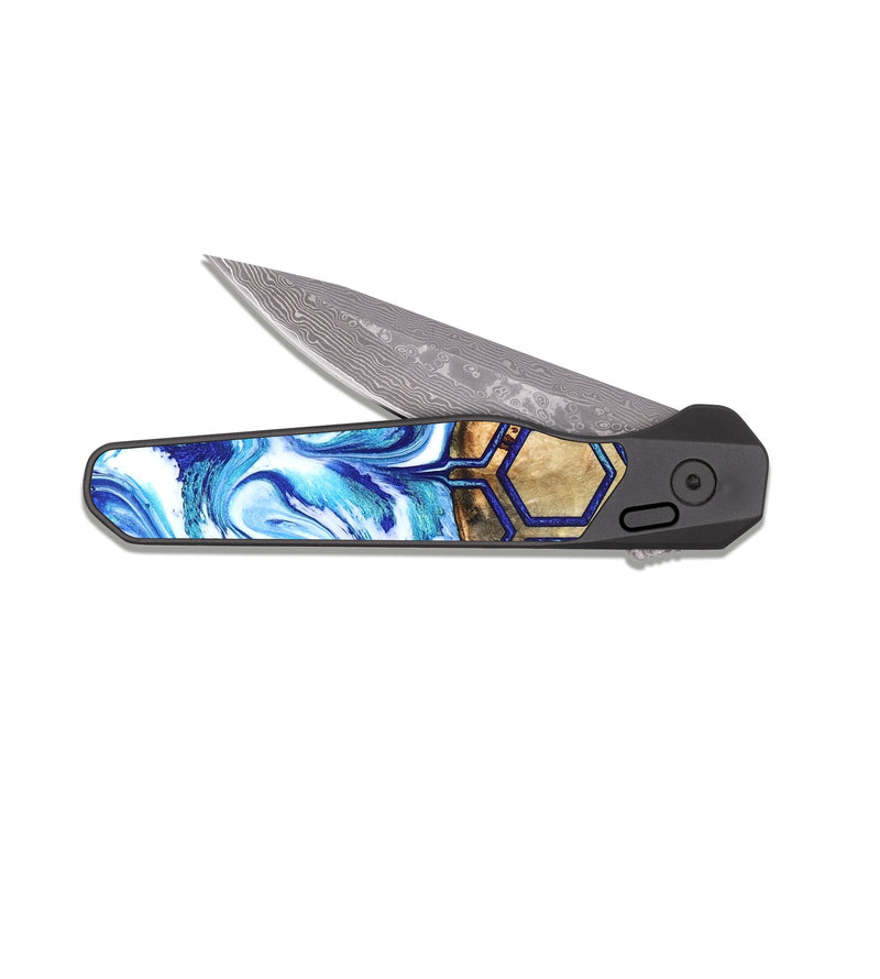 EDC Dark Damascus Wood Pocket Knife - Gauge (Pattern, 821370)