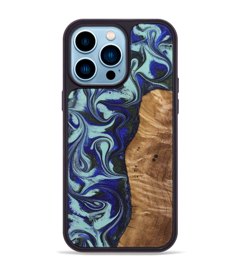 iPhone 14 Pro Max Wood Phone Case - Manila (Blue, 821372)
