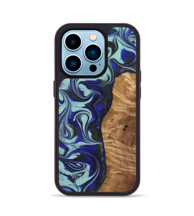 iPhone 14 Pro Wood Phone Case - Manila (Blue, 821372)