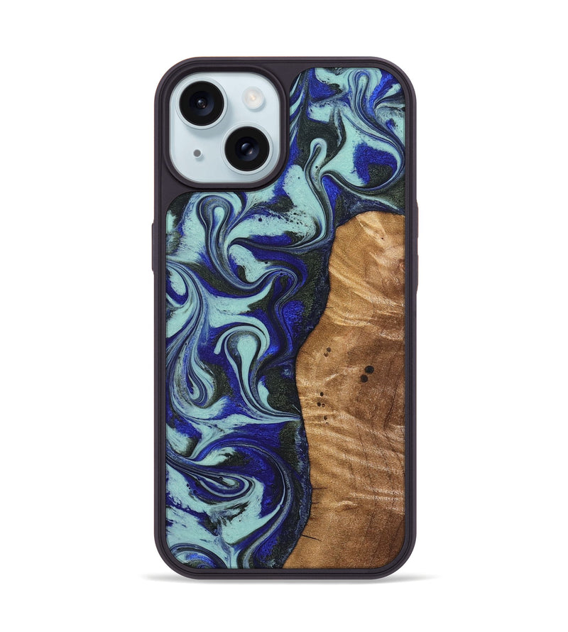 iPhone 15 Wood Phone Case - Manila (Blue, 821372)