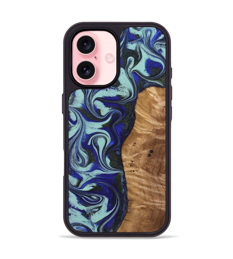 iPhone 16 Wood Phone Case - Manila (Blue, 821372)