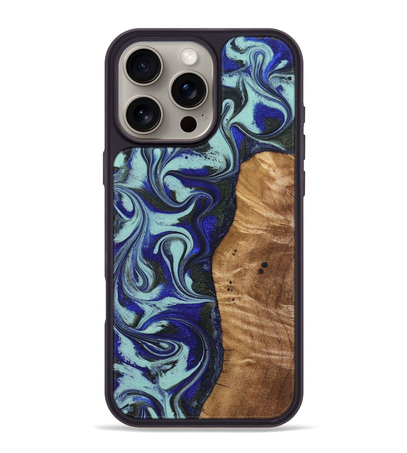 iPhone 16 Pro Max Wood Phone Case - Manila (Blue, 821372)