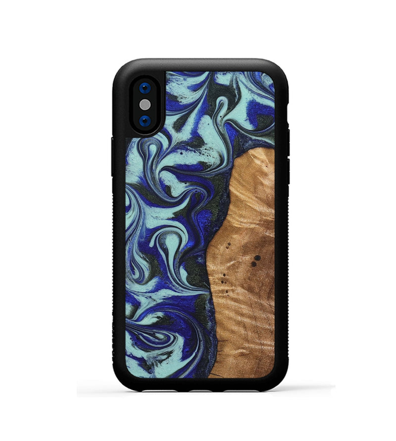 iPhone Xs Wood Phone Case - Manila (Blue, 821372)