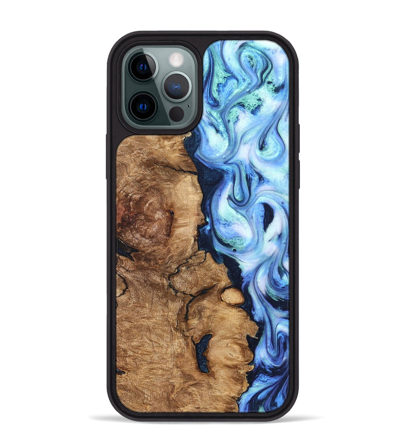 iPhone 12 Pro Max Wood Phone Case - Steve (Blue, 821375)