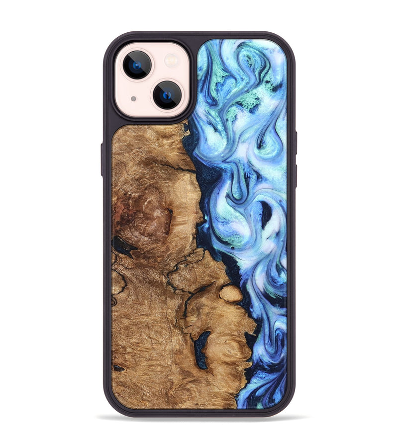 iPhone 14 Plus Wood Phone Case - Steve (Blue, 821375)