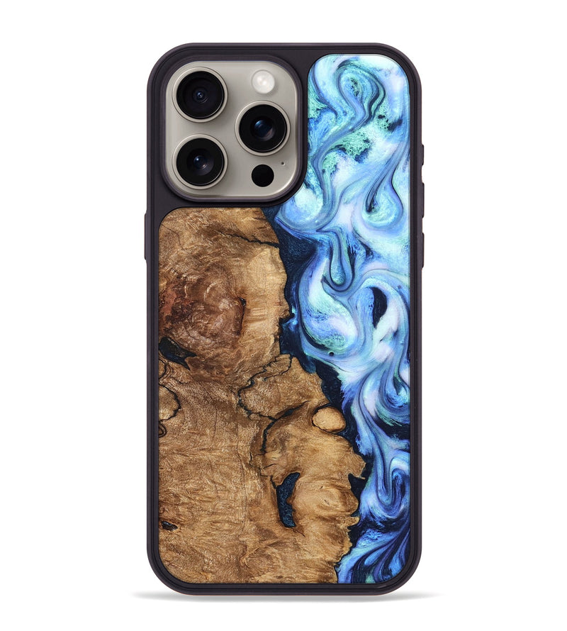 iPhone 15 Pro Max Wood Phone Case - Steve (Blue, 821375)