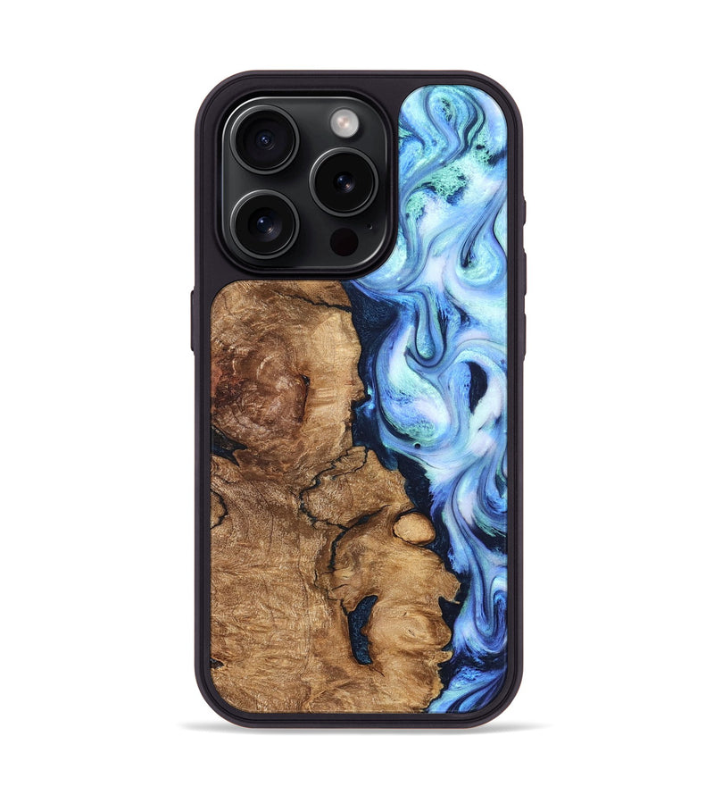 iPhone 15 Pro Wood Phone Case - Steve (Blue, 821375)