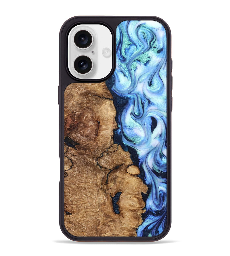 iPhone 16 Plus Wood Phone Case - Steve (Blue, 821375)