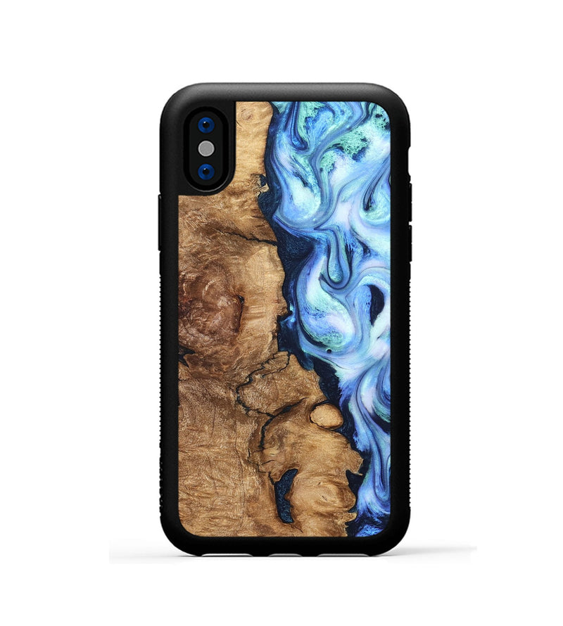 iPhone Xs Wood Phone Case - Steve (Blue, 821375)