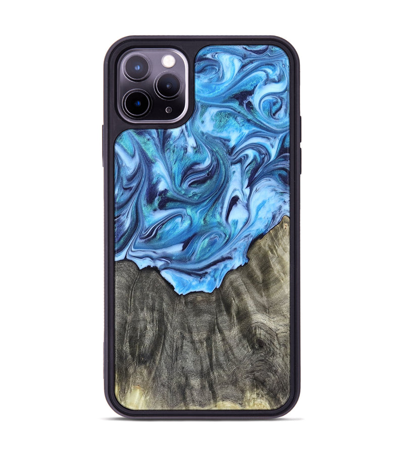 iPhone 11 Pro Max Wood Phone Case - Mercy (Blue, 821376)