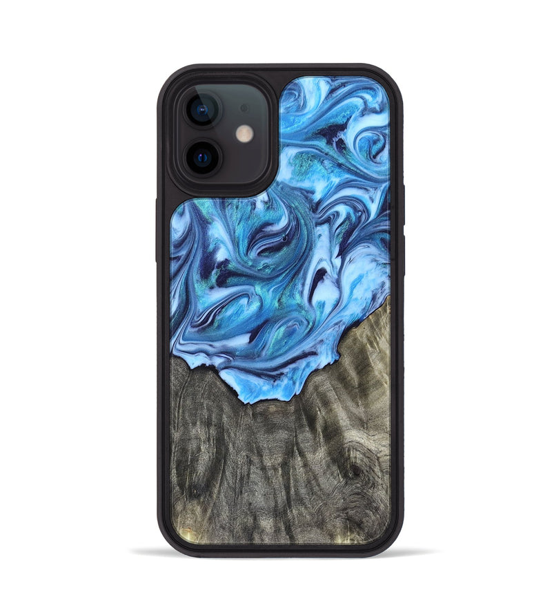 iPhone 12 Wood Phone Case - Mercy (Blue, 821376)