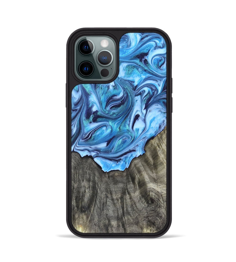 iPhone 12 Pro Wood Phone Case - Mercy (Blue, 821376)