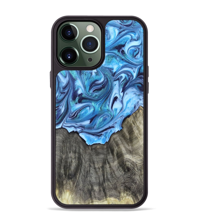 iPhone 13 Pro Max Wood Phone Case - Mercy (Blue, 821376)