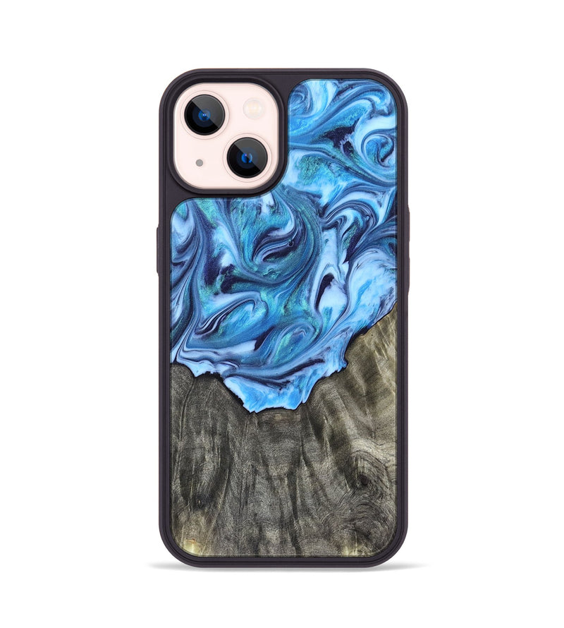 iPhone 14 Wood Phone Case - Mercy (Blue, 821376)