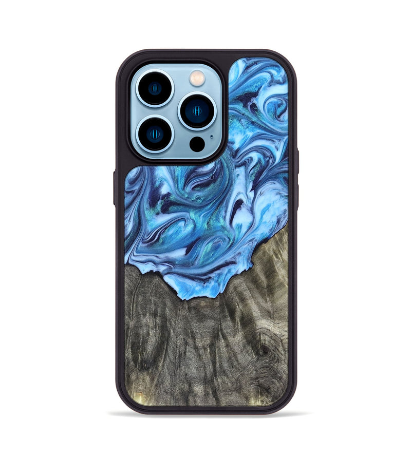 iPhone 14 Pro Wood Phone Case - Mercy (Blue, 821376)