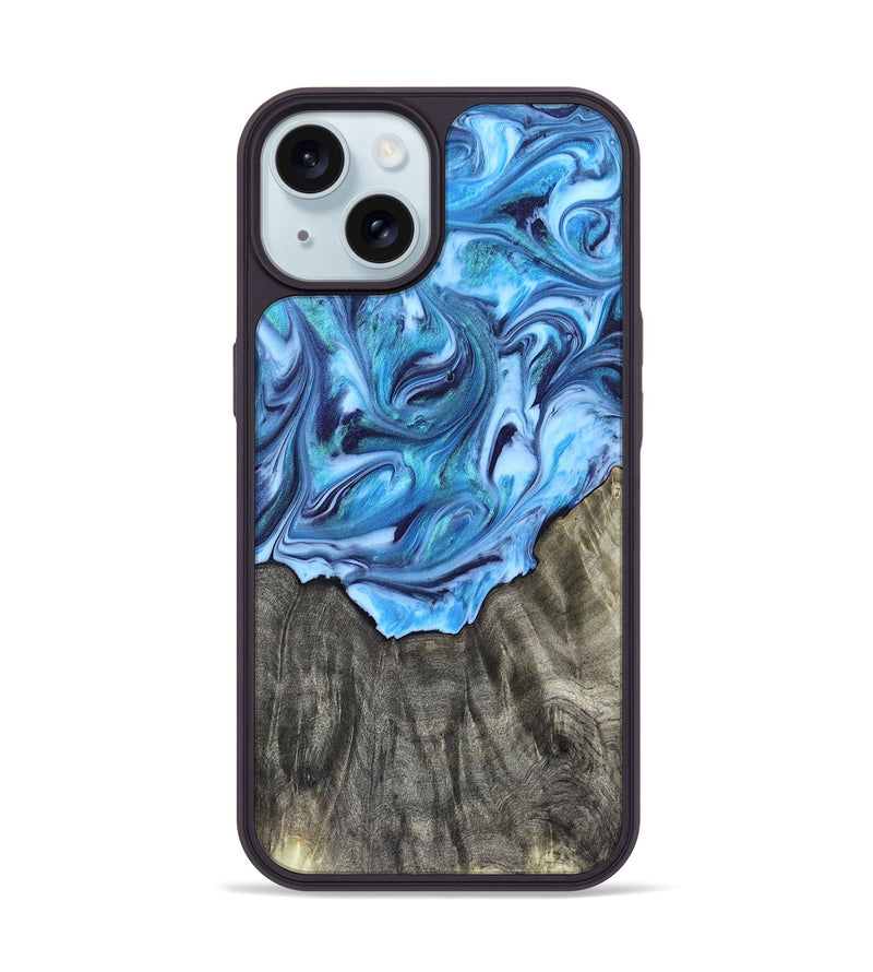 iPhone 15 Wood Phone Case - Mercy (Blue, 821376)