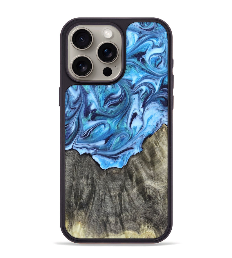 iPhone 15 Pro Max Wood Phone Case - Mercy (Blue, 821376)