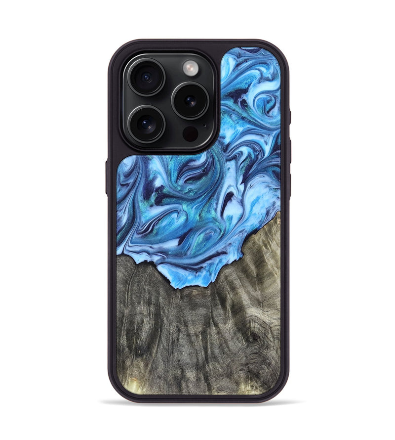 iPhone 15 Pro Wood Phone Case - Mercy (Blue, 821376)