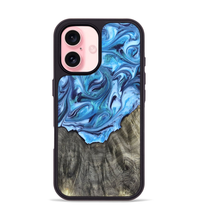iPhone 16 Wood Phone Case - Mercy (Blue, 821376)