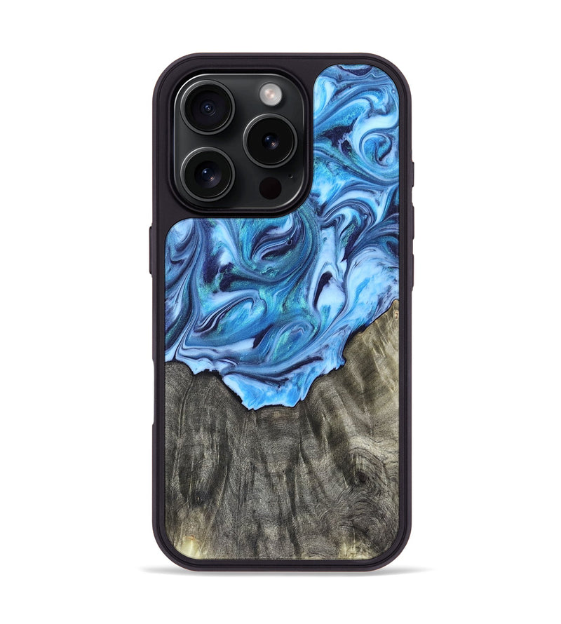 iPhone 16 Pro Wood Phone Case - Mercy (Blue, 821376)