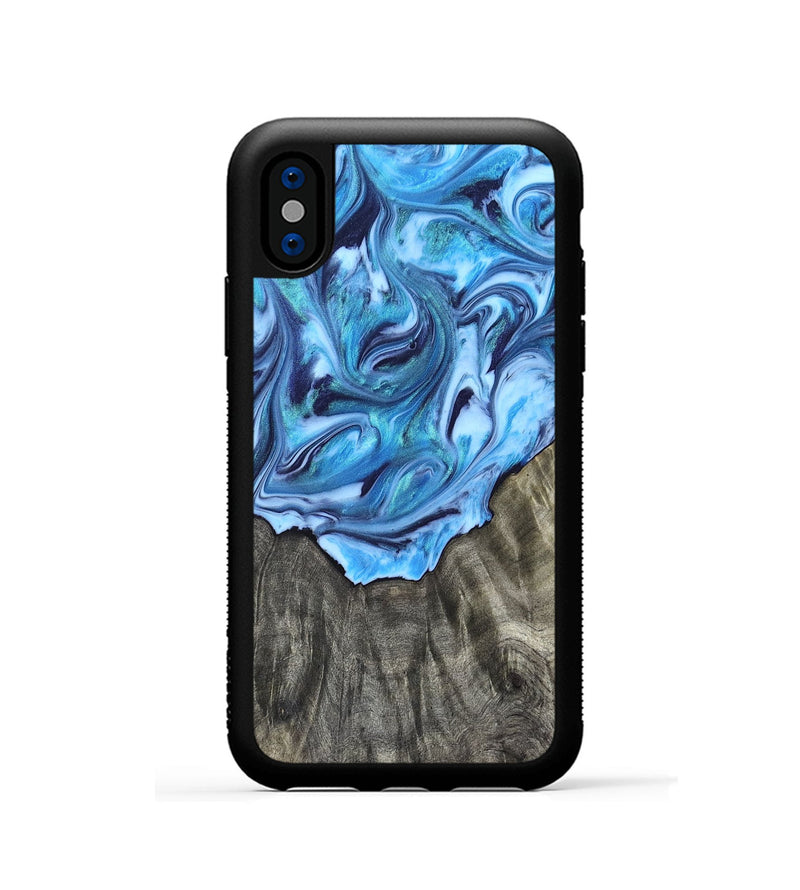 iPhone Xs Wood Phone Case - Mercy (Blue, 821376)