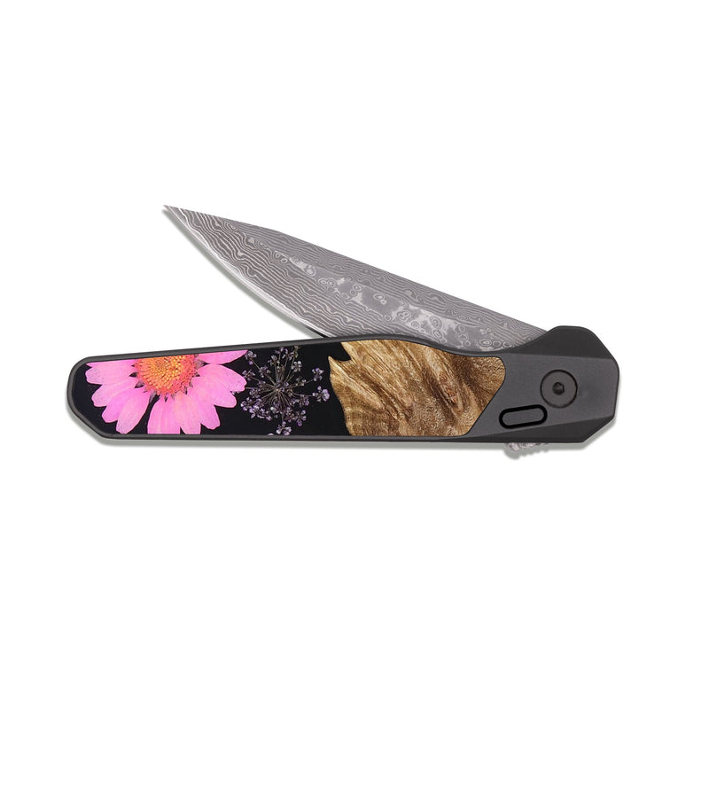 EDC Dark Damascus Wood Pocket Knife - Dewitt (Bloom, 821409)