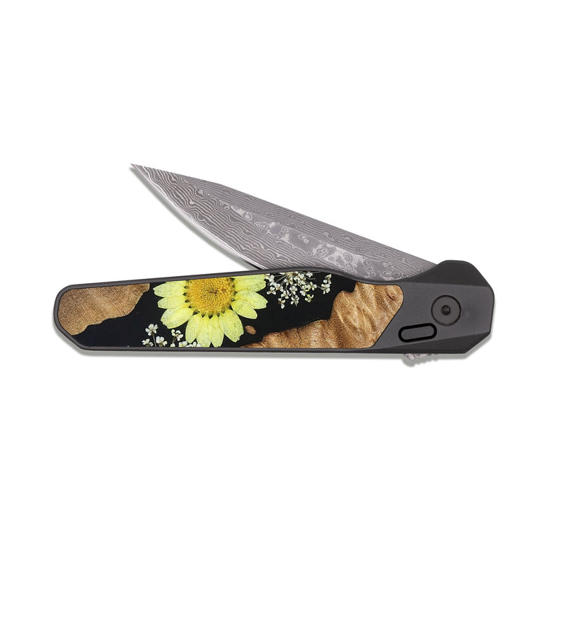 EDC Dark Damascus Wood Pocket Knife - Dani (Bloom, 821411)